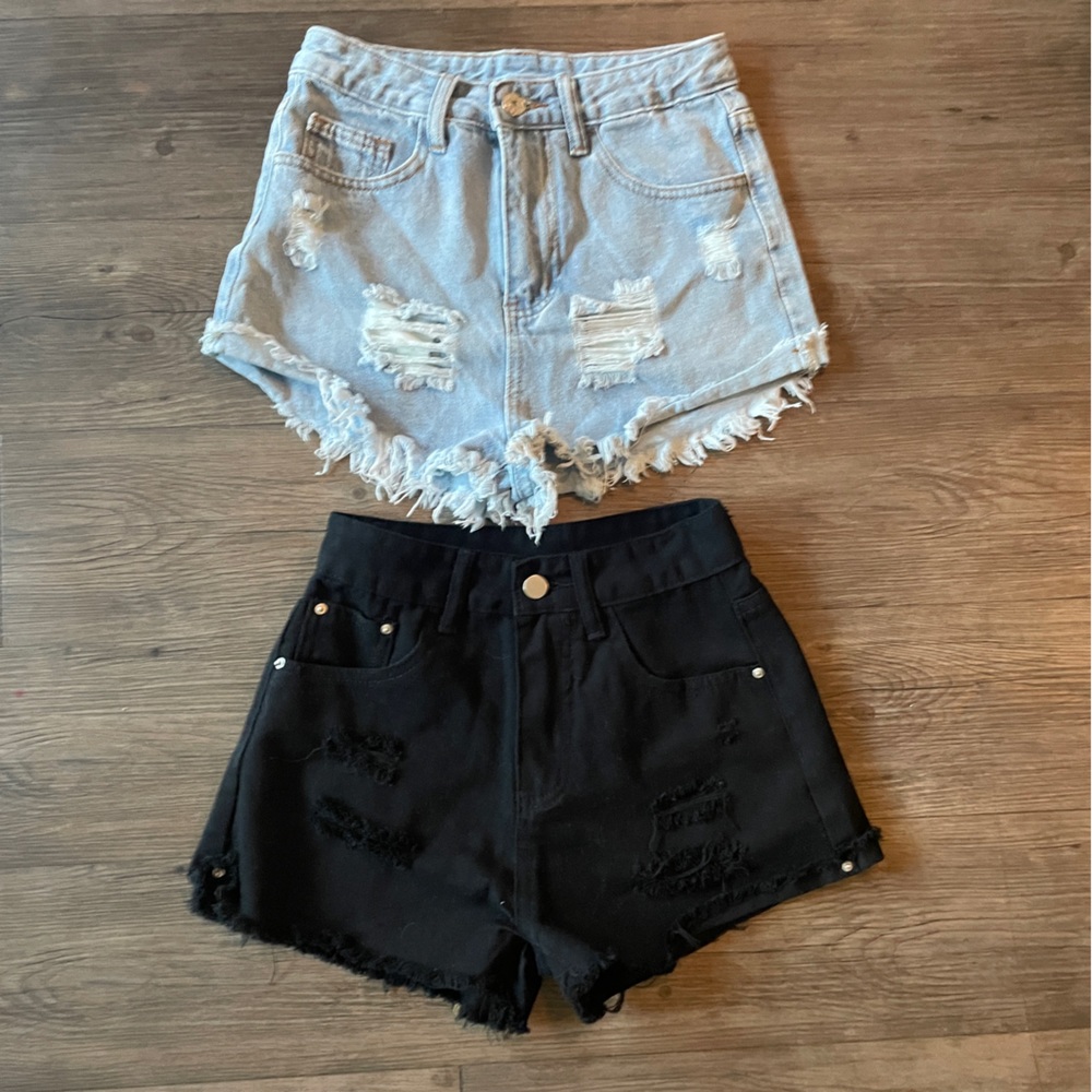 SET OF 2 DENIM SHORTS